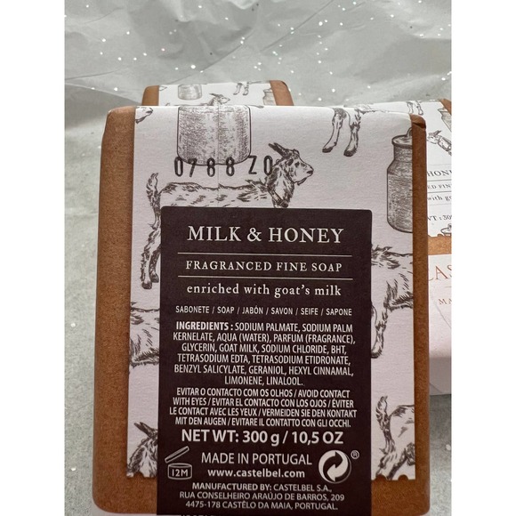 3 Castelbel Milk & Honey Luxury Fragranced Soap Bar Enriched with Goat's Milk - Picture 3 of 3